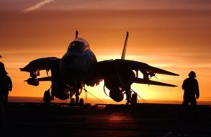 Military Jet Fighter Aircraft Carrier Sundown Silhouette 40830