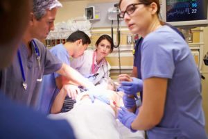 nurse following protocol with patient
